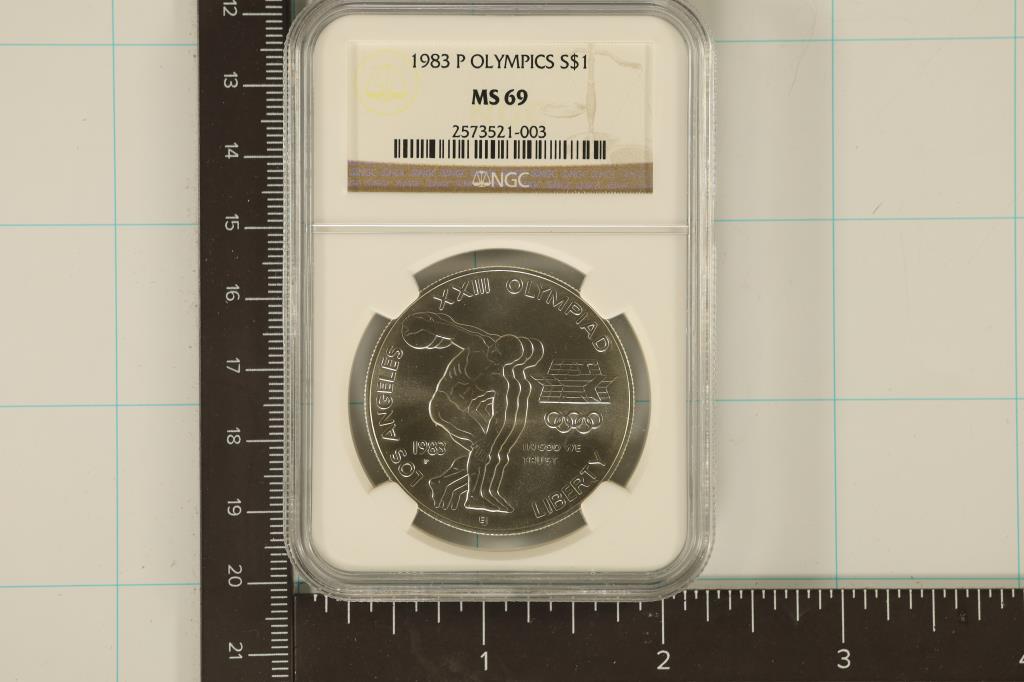 1983-P US SILVER DOLLAR OLYMPICS NGC MS69 (1 of 2)