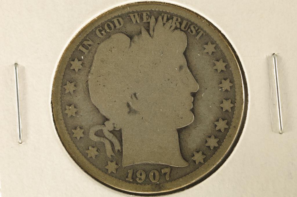 1907-O SILVER BARBER HALF DOLLAR (1 of 2)