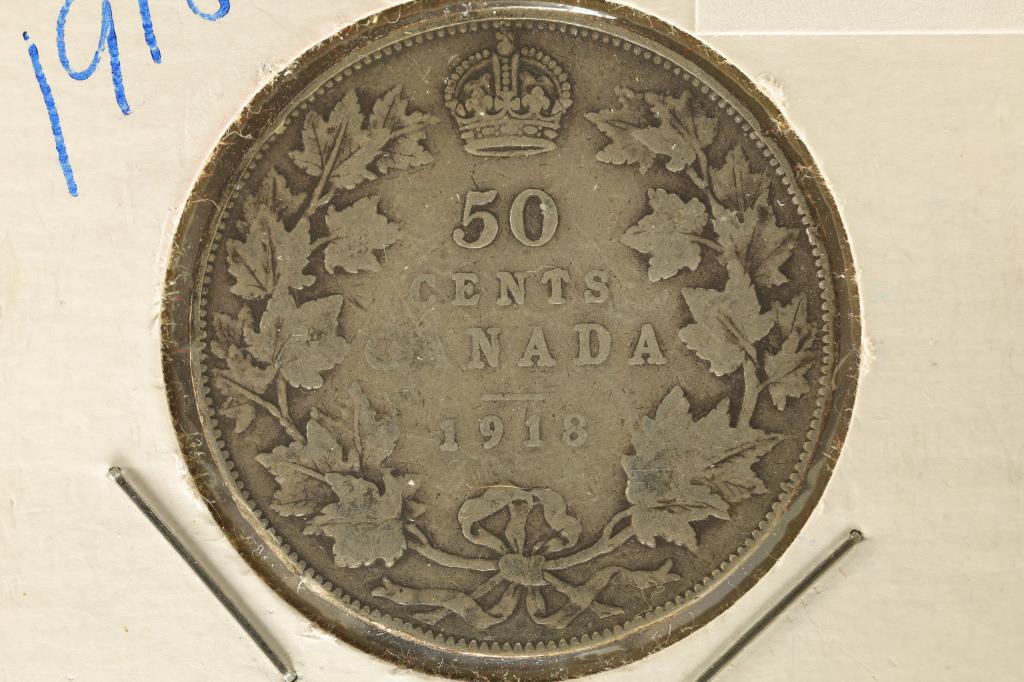 1918 SILVER CANADA 50 CENTS (1 of 2)