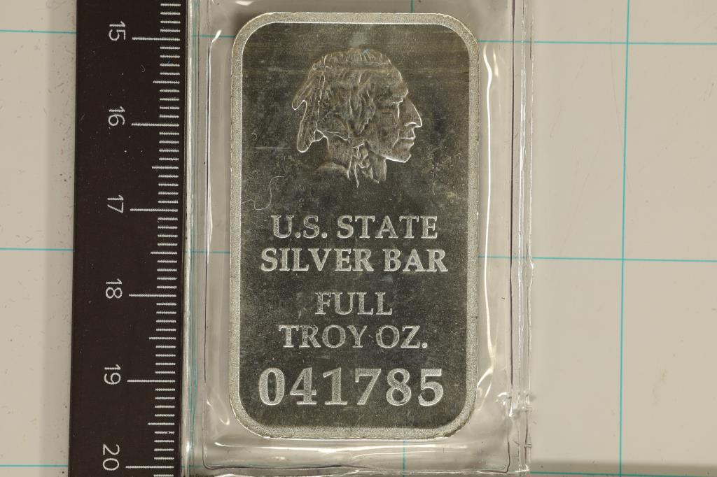 1 TROY OZ .999 FINE SILVER PF INGOT US STATE SILV. (1 of 2)