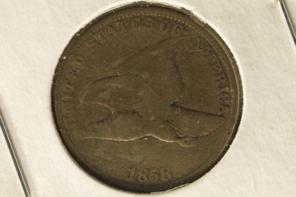 1858 LARGE LETTER FLYING EAGLE CENT (FINE) WATCH (1 of 2)