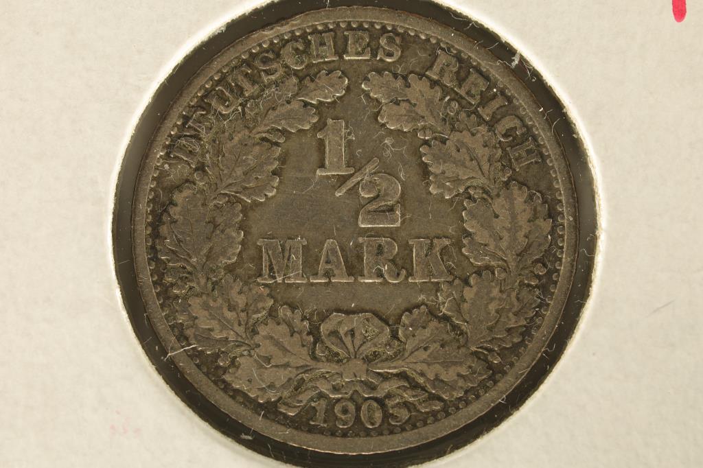 1905-F GERMAN SILVER 1/2 MARK (1 of 2)