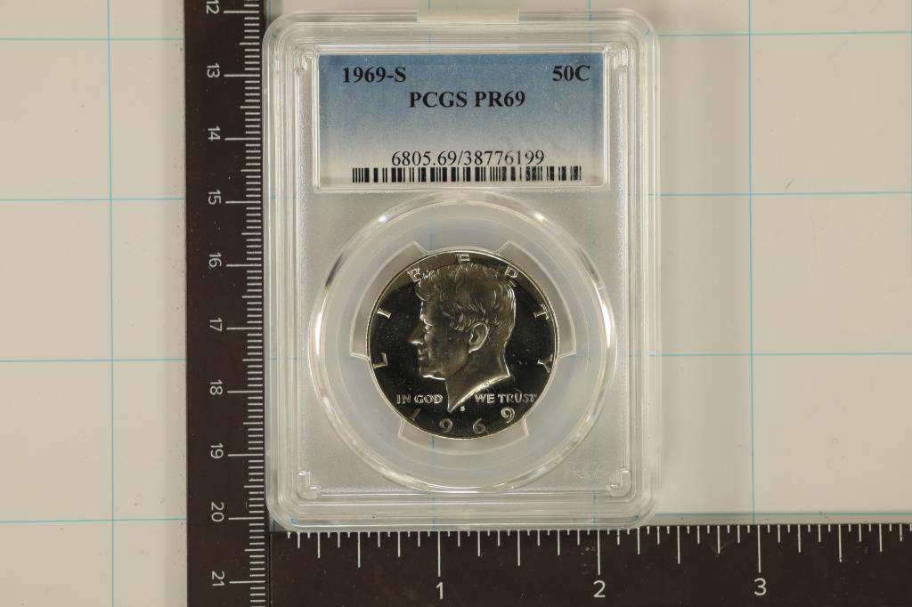 1969-S 40% SILVER JOHN F. KENNEDY HALF PCGS PR69: WATCH FOR OUR NEXT AUCTION ON (MONDAY AUGUST 7TH, 2023) AT 7PM EDT. THANKS FOR YOUR BUSINESS.