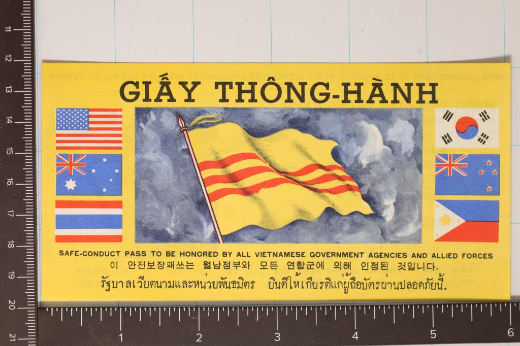 VIETNAM SAFE CONDUCT PASS COLORIZED CRISP UNC (1 of 2)