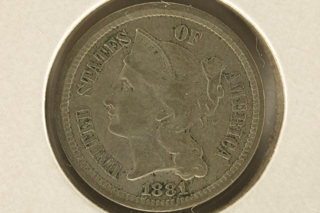 1881 THREE CENT PIECE (NICKEL) (1 of 2)