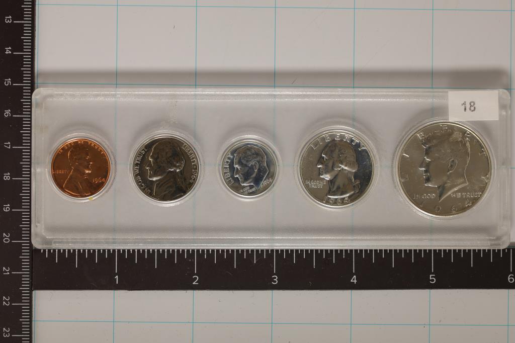 1964 US SILVER PROOF SET IN PLASTIC CASE WATCH (1 of 2)
