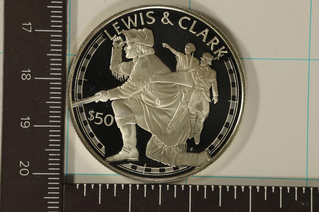 1988 COOK ISLANDS SILVER PROOF $50 COIN "LEWIS (1 of 2)