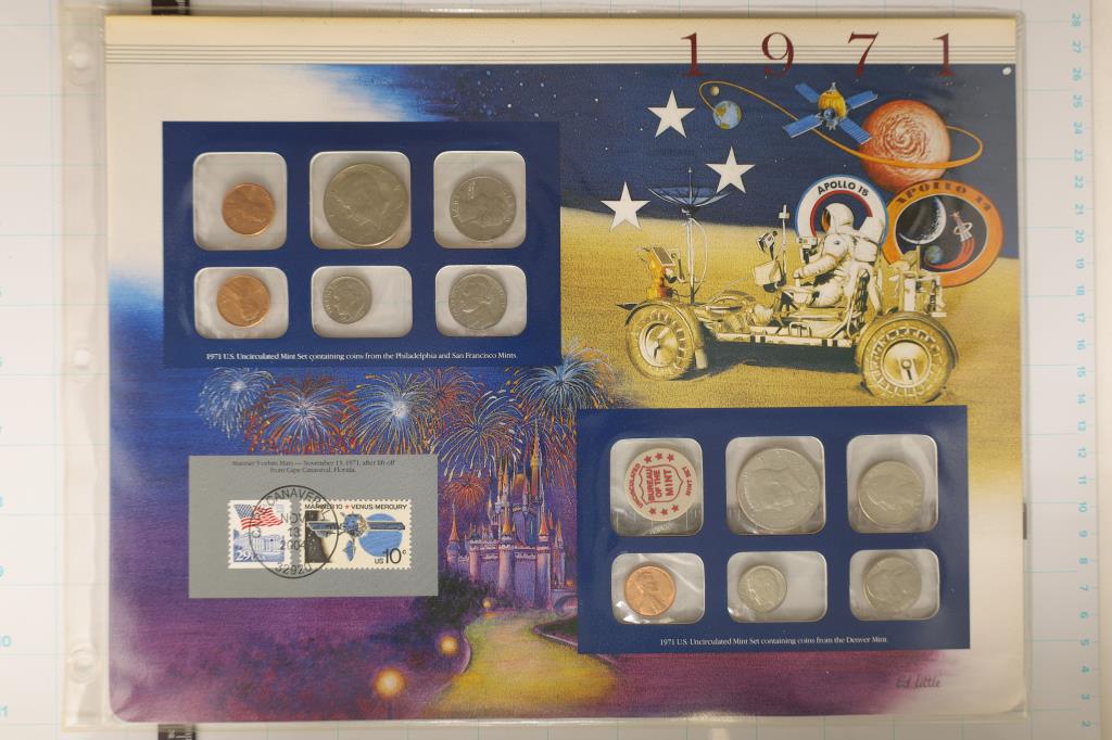 1971 US MINT SET (UNC) P/D/S ON LARGE INFO CARD (1 of 2)