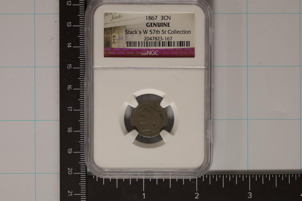 1867 THREE CENT PIECE (NICKEL) NGC GENUINE STACKS (1 of 2)
