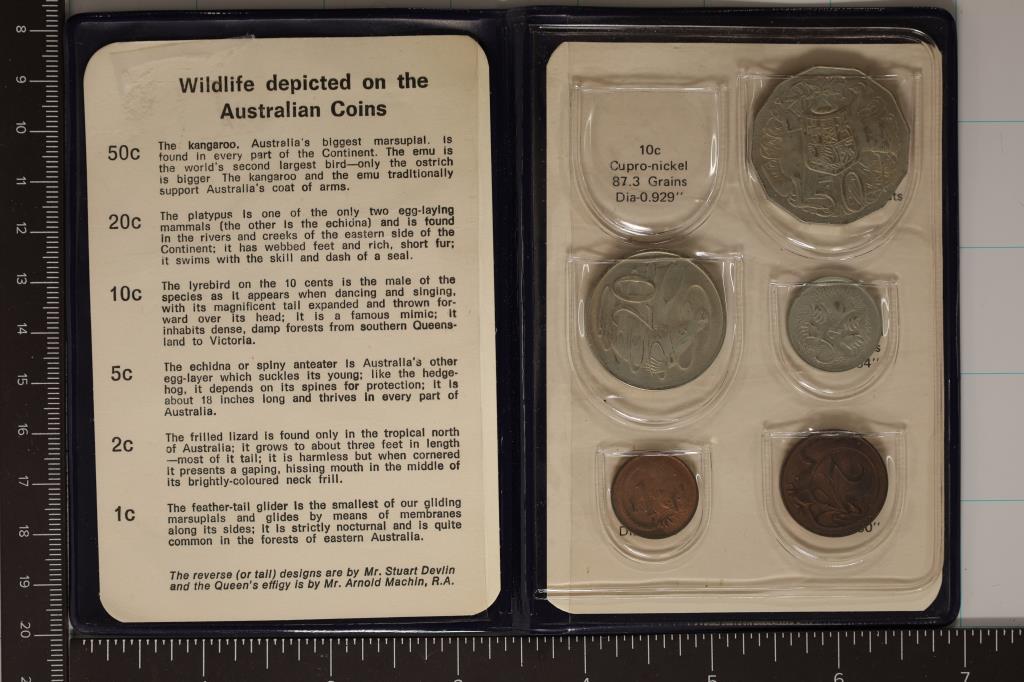 1969 AUSTRALIA 5 COIN UNC SET. IN ORIGINAL MINT (1 of 4)