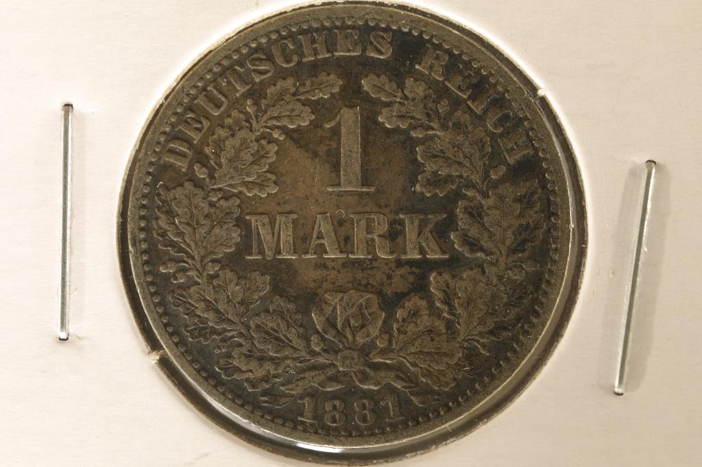 1881-A GERMAN SILVER 1 MARK COIN .1606 OZ. ASW (1 of 2)