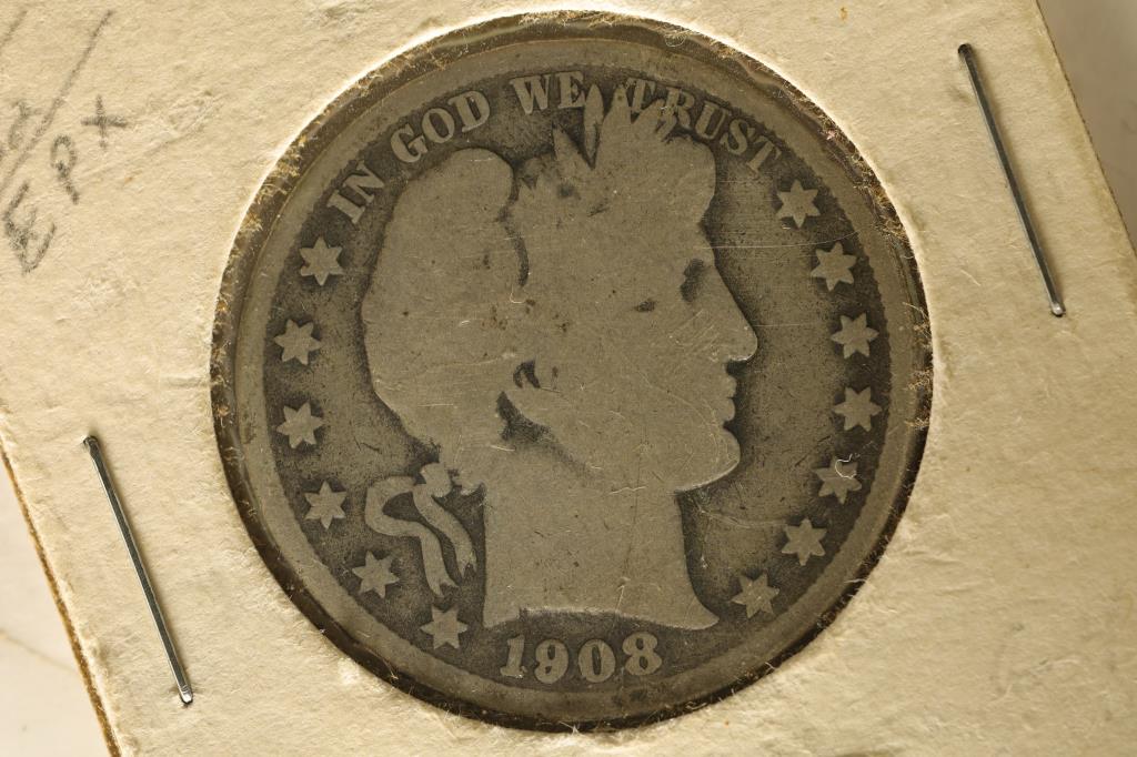 1908-D SILVER BARBER HALF DOLLAR WATCH FOR OUR (1 of 2)
