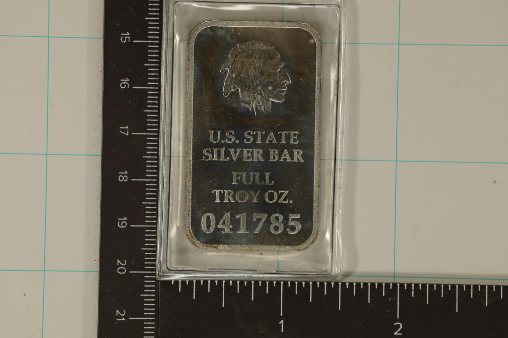1 TROY OZ .999 FINE SILVER PF INGOT US STATE (1 of 2)