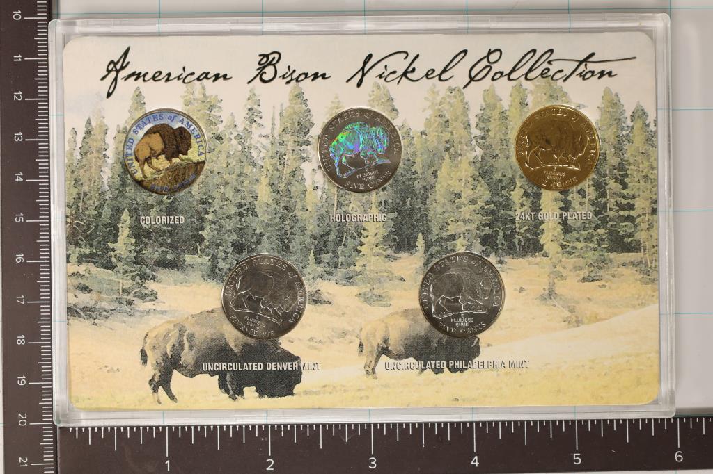 AMERICAN BISON NICKEL COLLECTION COLORIZED, (1 of 2)
