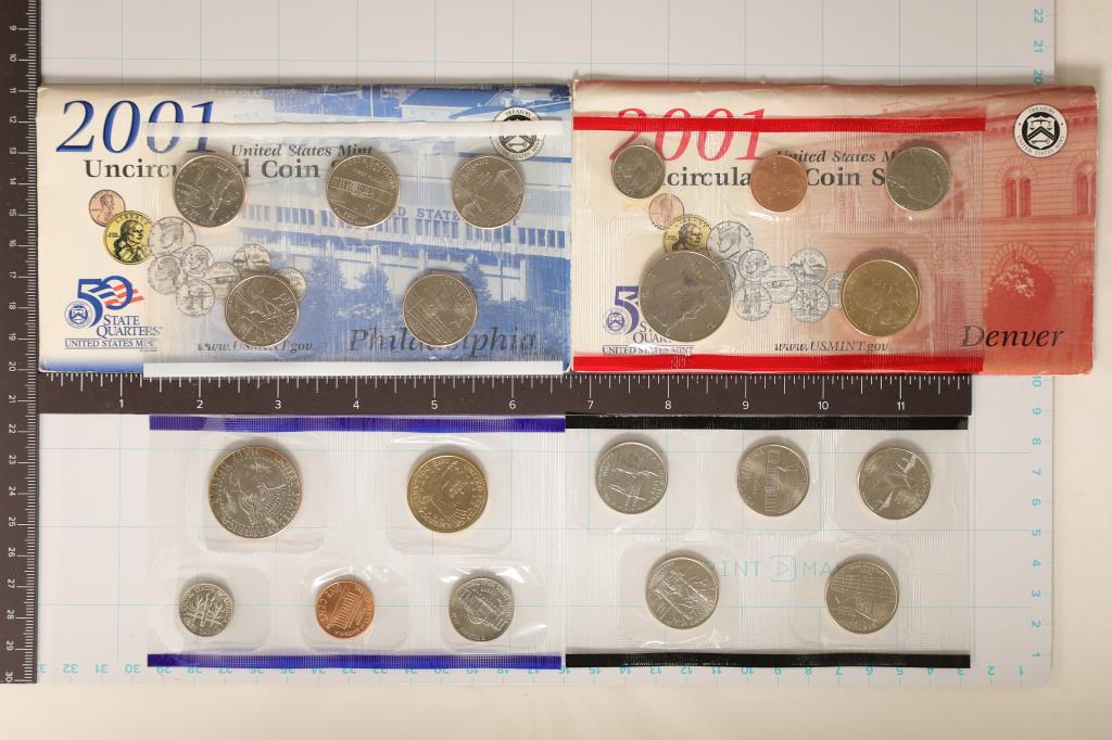 2001 US MINT SET (UNC) P/D (WITH ENVELOPE) (1 of 2)