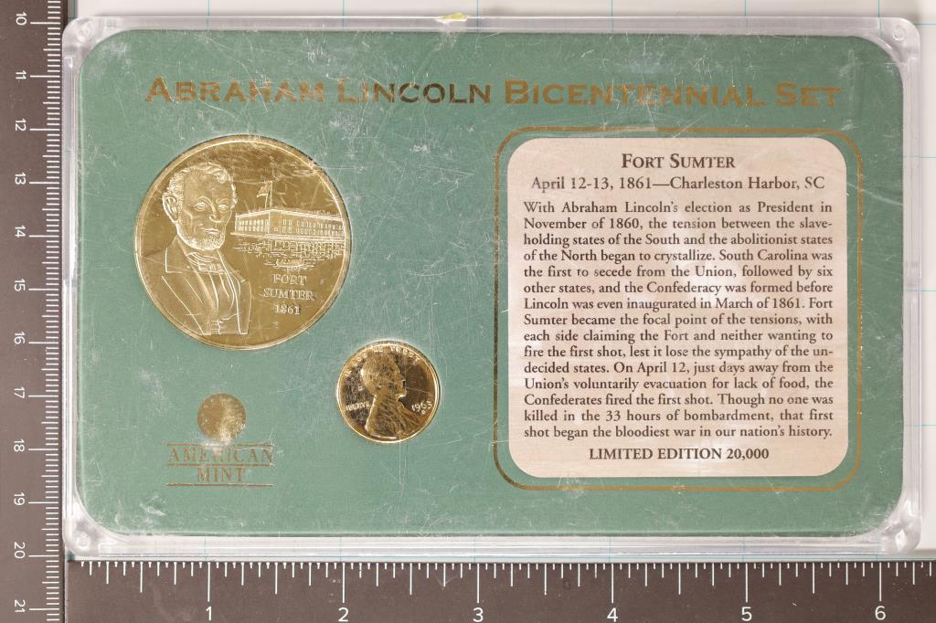 ABRAHAM LINCOLN BICENTENNIAL SET INLCUDES GOLD (1 of 2)