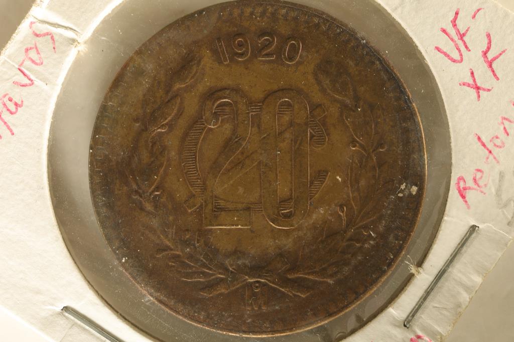 KEY DATE 1920 BRONZE MEXICO 20 CENTAVOS RETAILS (1 of 2)