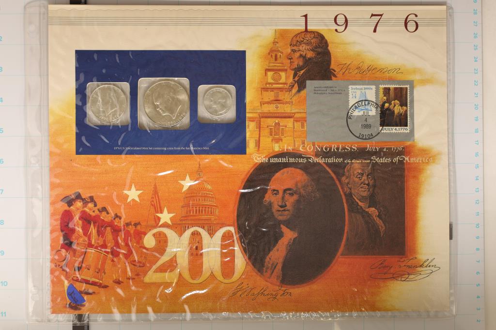 1976 SILVER US 3 PIECE BICENTENNIAL SET IN NICE (1 of 2)