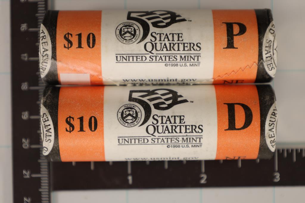2-SOLID DATE $10 ROLLS OF 2006-P & D US QUARTERS (1 of 2)