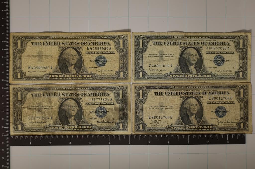 1935-C, 57, 57-A & 1957-B US $1 SILVER CERTS, BLUE: SEALS