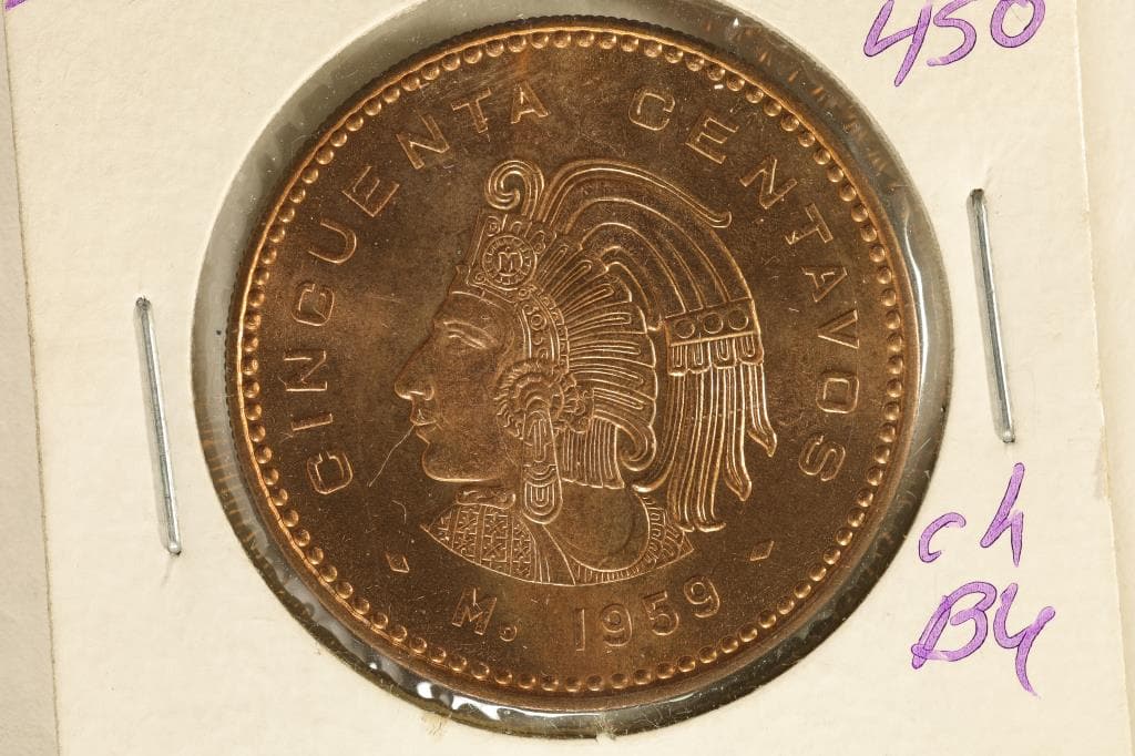 1959 MEXICO 50 CENTAVOS BRILLIANT UNC KM-450 (1 of 2)