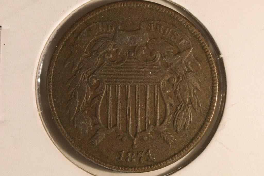 1871 US TWO CENT PIECE VERY FINE (1 of 2)
