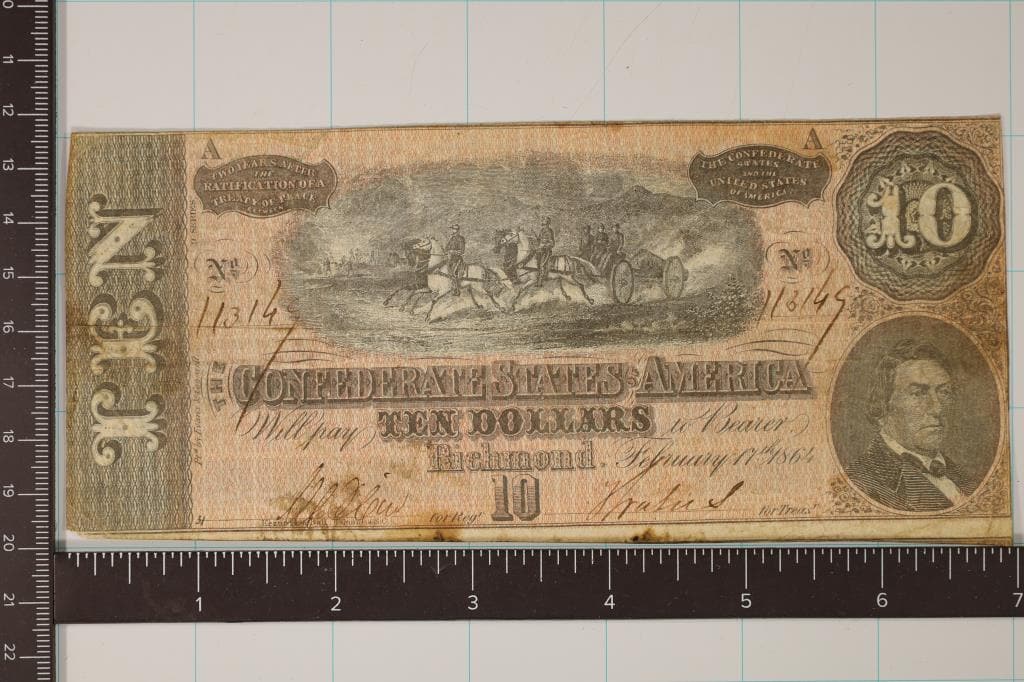 1864 CONFEDERATE STATES OF AMERICA 10 DOLLAR (1 of 2)