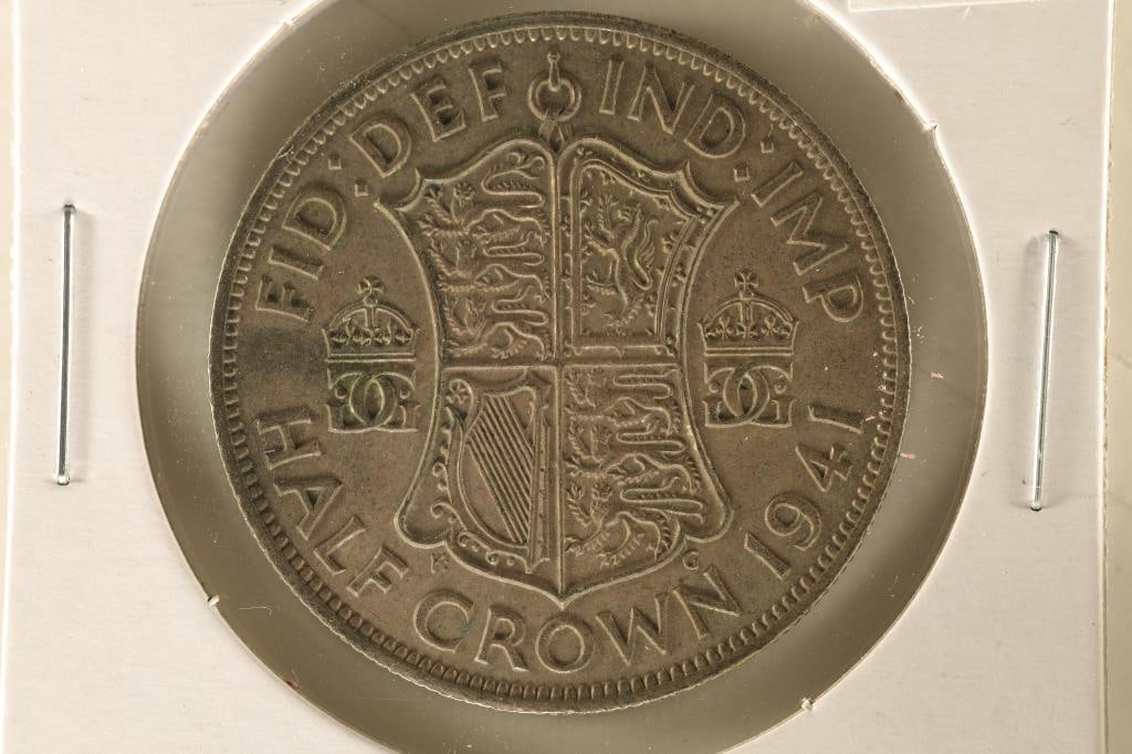 1941 GREAT BRITAIN SILVER HALF CROWN .2273 OZ. ASW (1 of 2)