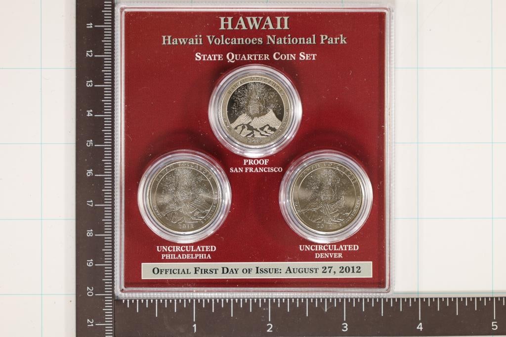 2012-P/D/S HAWAII N.P. QUARTER SET IN HARD PLASTIC (1 of 2)