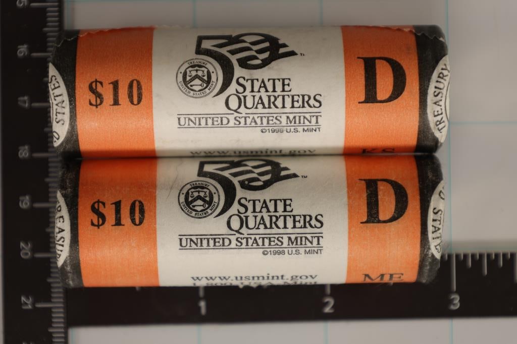 2 SOLID DATE ROLLS OF WASHINGTON STATE QUARTERS: (1 of 1)
