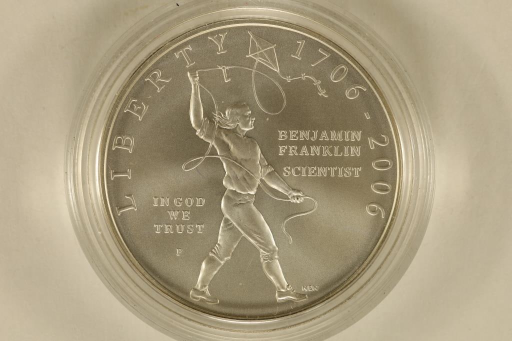2006-P US UNC SILVER DOLLAR BENJAMIN FRANKLIN (1 of 2)