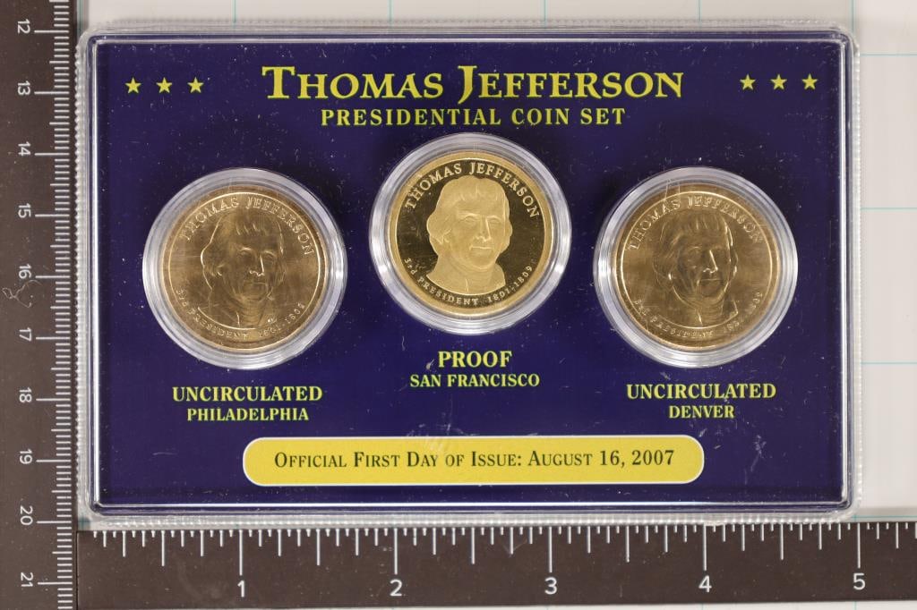2007 P/D & S PRESIDENTIAL $1 COIN SET "THOMAS (1 of 2)