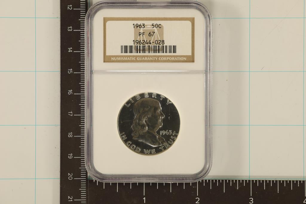 1963 SILVER FRANKLIN HALF DOLLAR NGC PF67 (1 of 2)