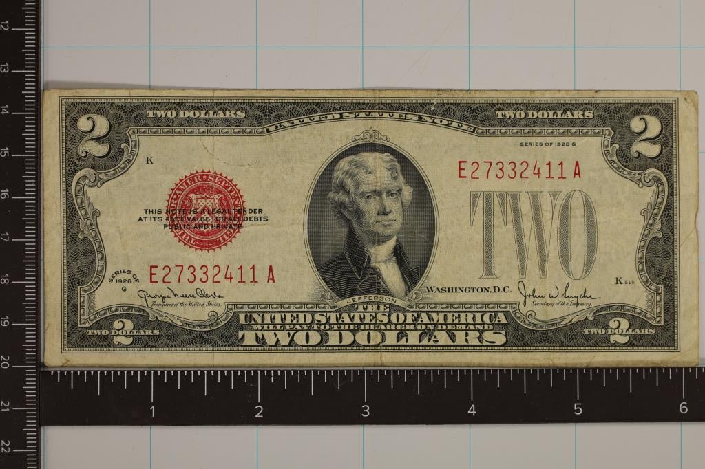 1928-G US $2 RED SEAL NOTE (1 of 2)