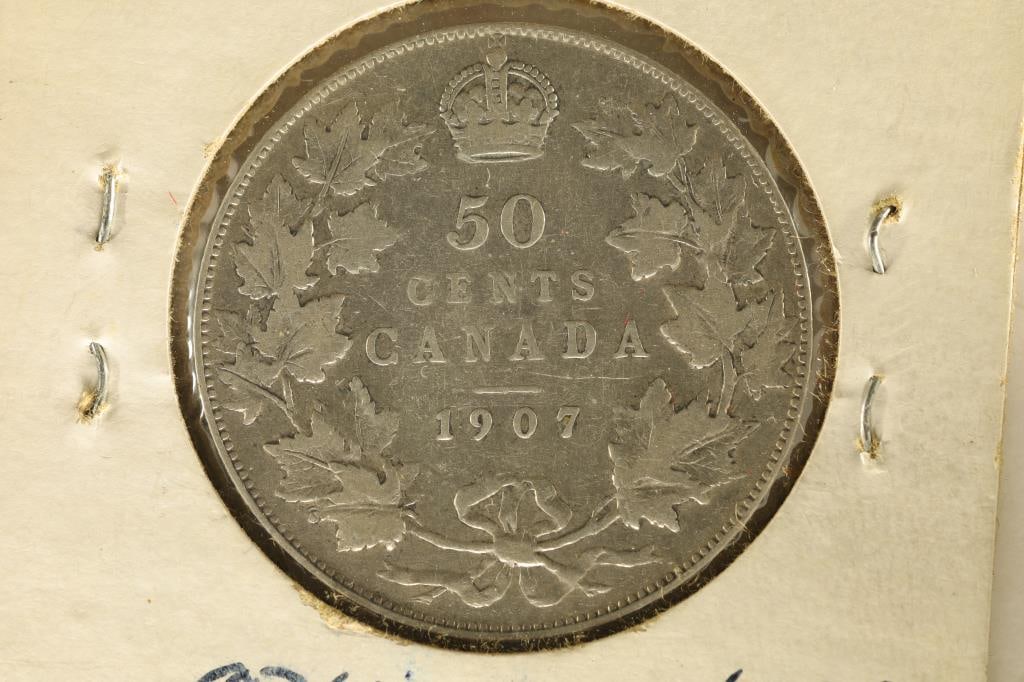 1907 CANADA SILVER 50 CENTS .3416 OZ. ASW (1 of 2)