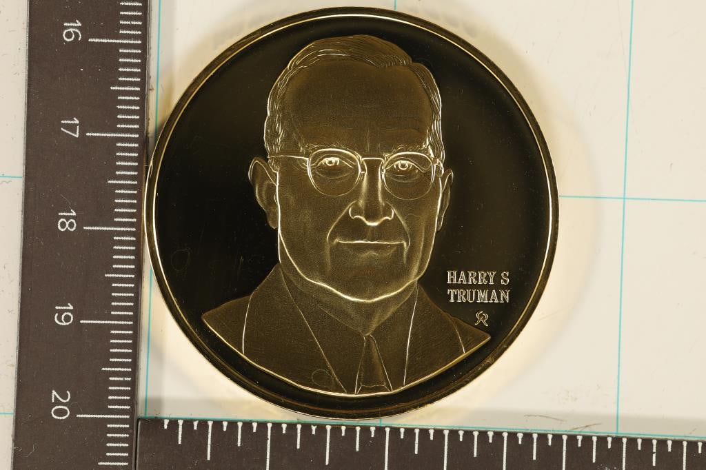 GOLD PLATED STERLING SILVER PF ROUND 40.1 GRAMS (1 of 2)