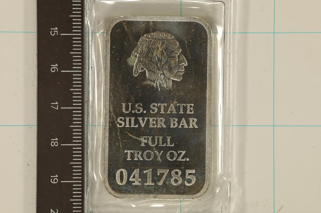 1 TROY OZ .999 FINE SILVER PF INGOT US STATE SILV. (1 of 2)