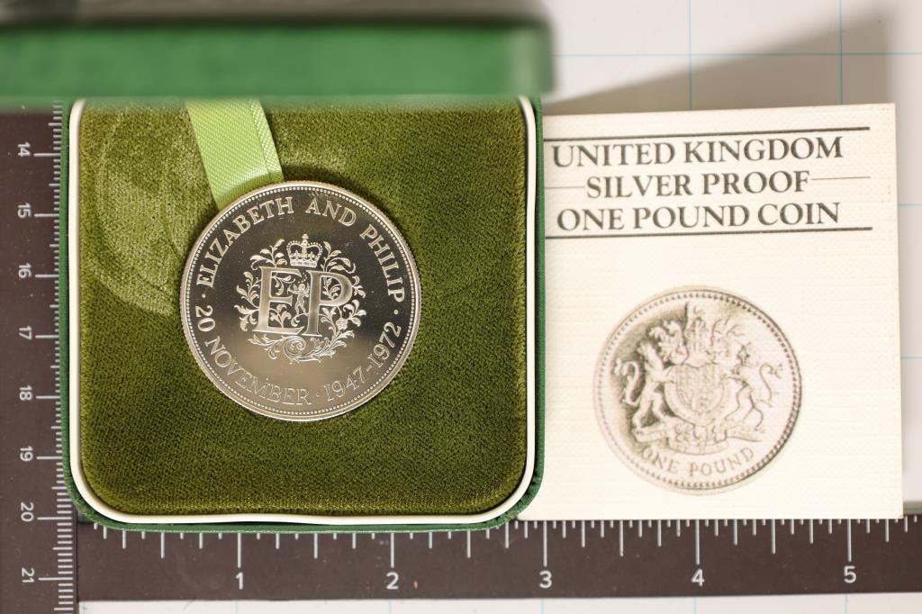 1972 UNITED KINGDOM SILVER PF 1 POUND COIN (1 of 4)