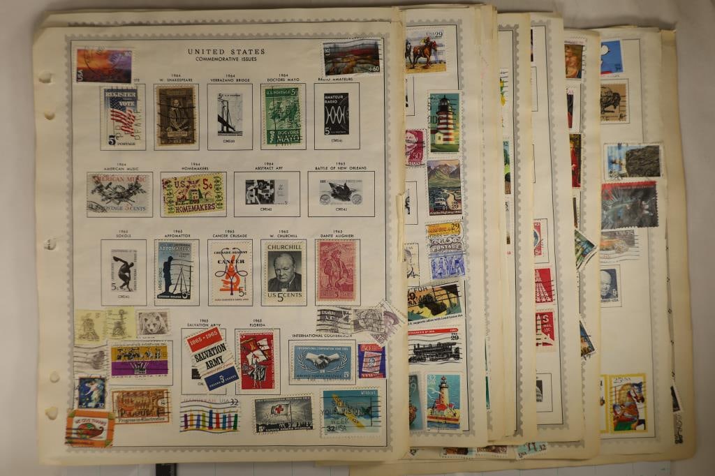 14 PAGES OF US POSTAL COLLECTORS STAMPS (1 of 20)