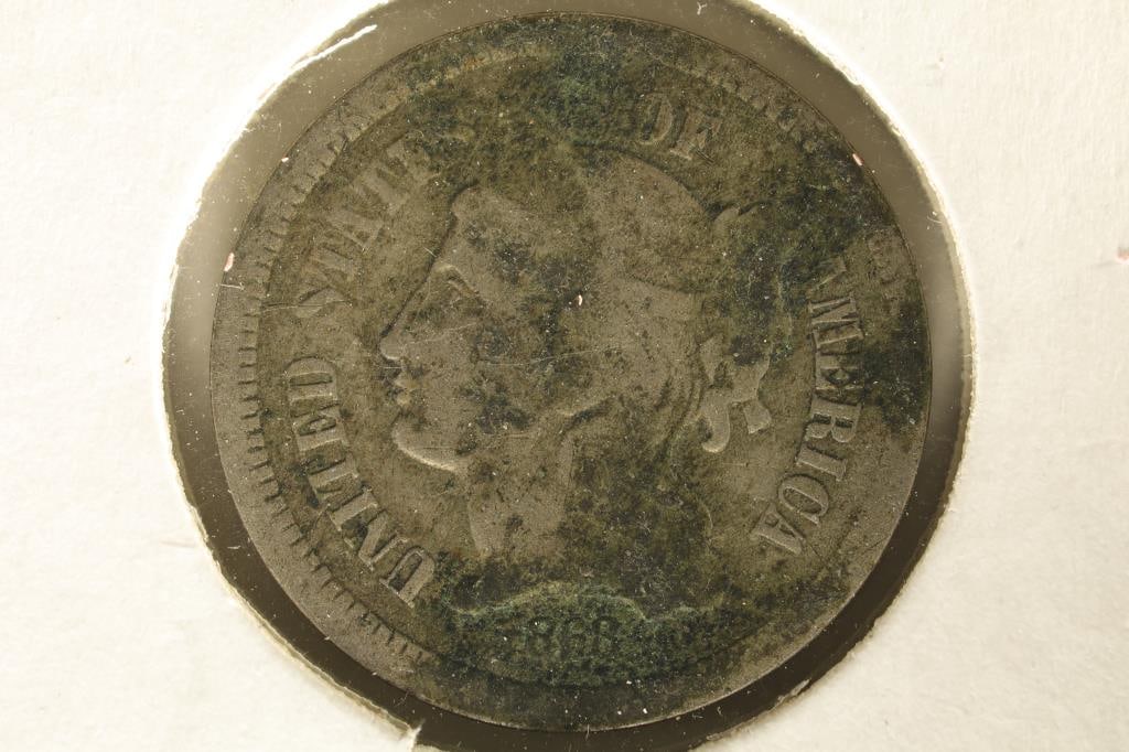 1868 US THREE CENT "NICKEL" (1 of 2)