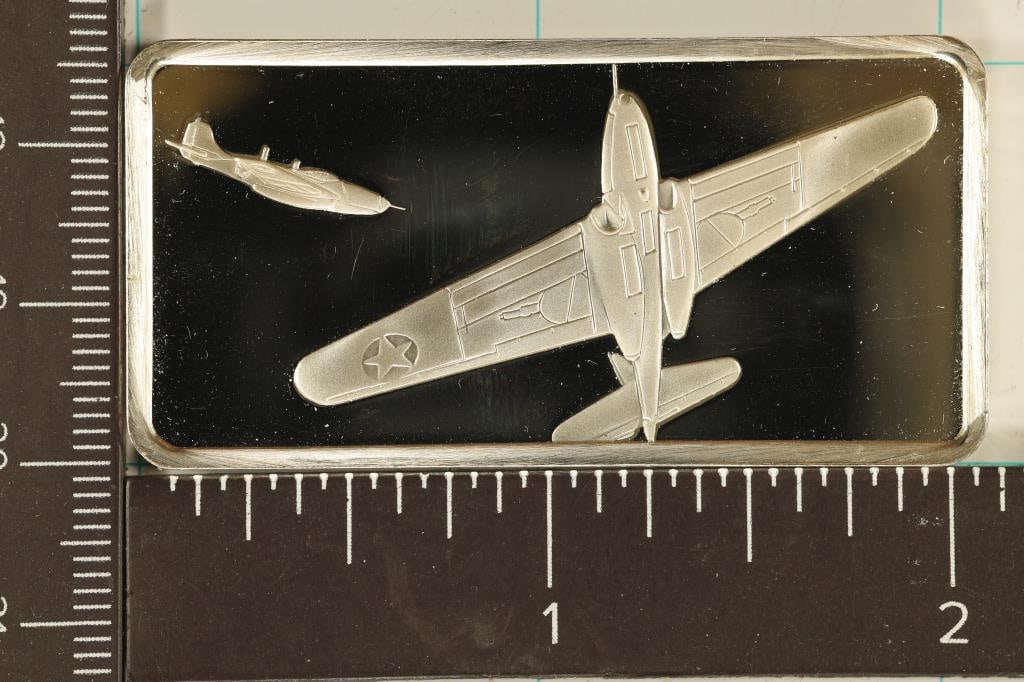 1.02 OZ STERLING SILVER PF AVIATION INGOT BELLE XP: 59A AMERICAS FIRST JET