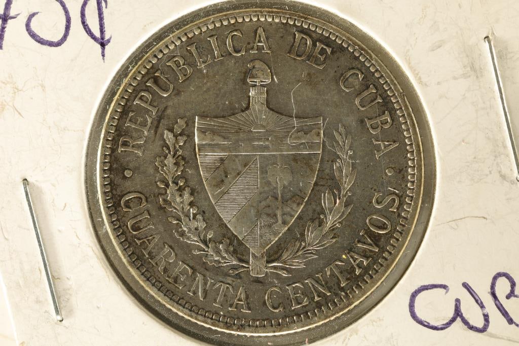 1915 CUBA SILVER 40 CENTAVOS .2984 OZ. ASW (1 of 2)