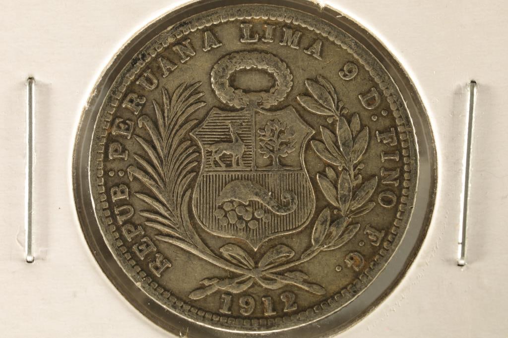 1912-FG PERU SILVER 1/5 SOL .1447 OZ. ASW (1 of 2)
