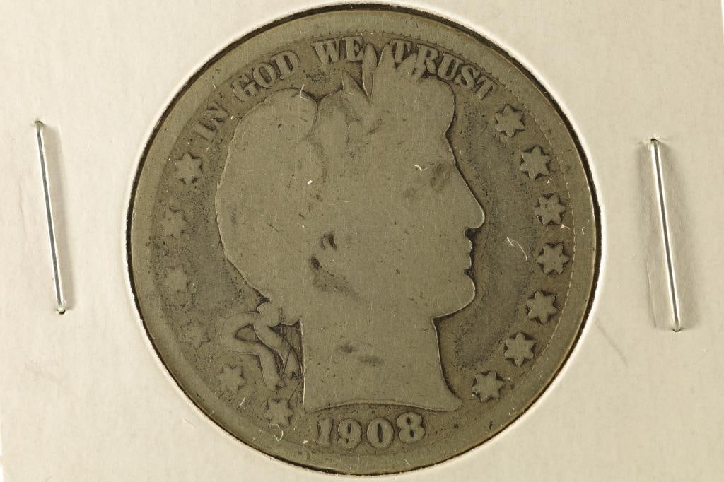 1908-D SILVER BARBER HALF DOLLAR (1 of 2)
