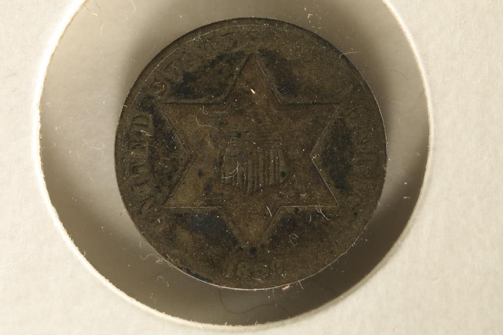 1859 US 3 CENT "SILVER" (1 of 3)