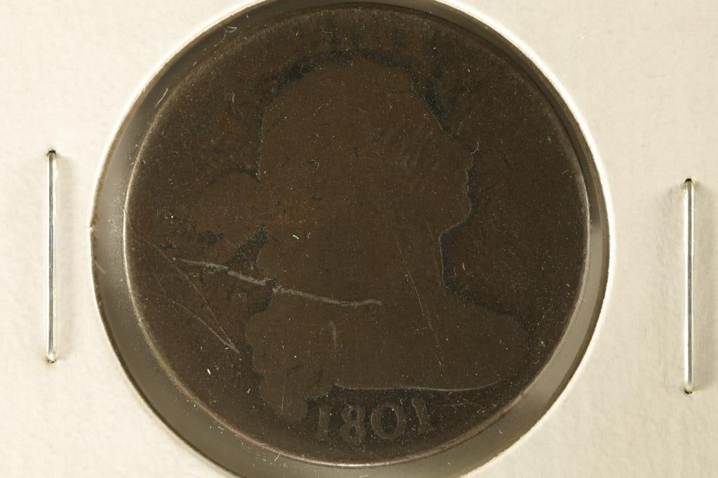 1801 US DRAPED BUST LARGE CENT WATCH FOR OUR NEXT (1 of 2)