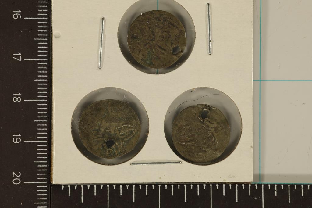 3 SILVER DIME SIZED OTTOMAN EMPIRE PARA COINS: (1 of 2)