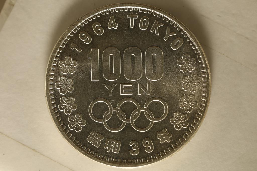 1964 JAPAN SILVER 1000 YEN (BU)  .5948 OZ. ASW (1 of 2)