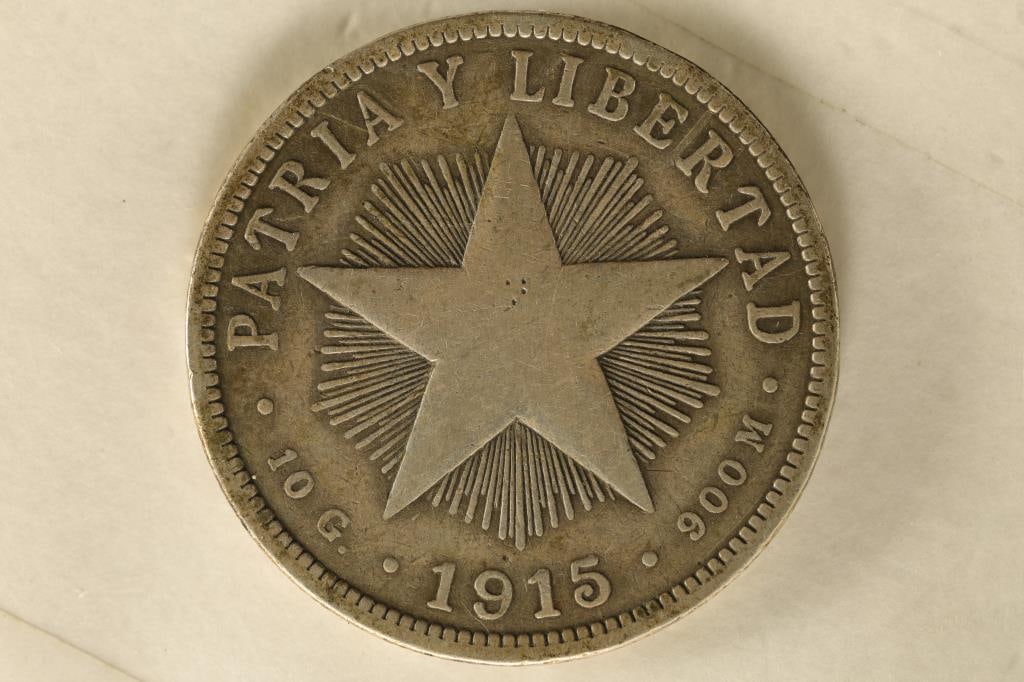 1915 CUBA SILVER 40 CENTAVOS .2984 OZ. ASW (1 of 2)