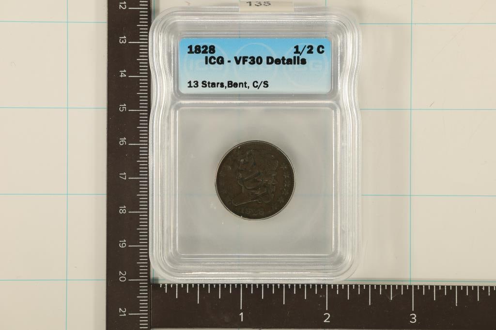 1828 US HALF CENT ICG VERY FINE DETAILS 13 STARS (1 of 2)